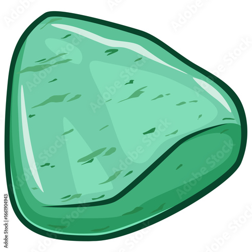 Grüner Aventurin Heilstein als Illustration mit glatter Oberfläche

