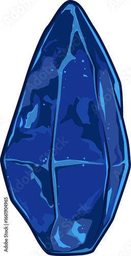 Blauer Saphir Heilstein als Illustration mit facettenreicher Struktur

