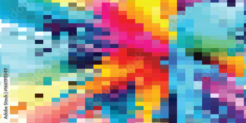 Mosaic color gradient. Handmade vector illustration for your design project.
