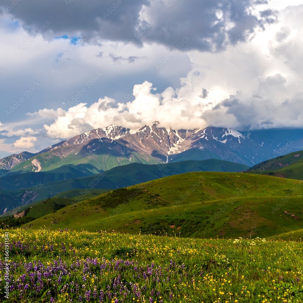 Fototapeta premium Mountain meadow landscape