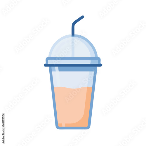 Vector graphic of a delicious milkshake, ideal for dessert menus and summer refreshment 