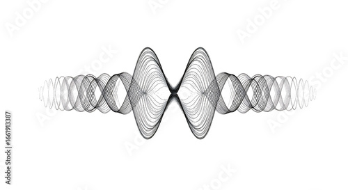 Abstract sound wave pattern isolated on transparent background