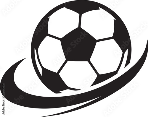Soccer football logo icon with swoosh  vector isolated 