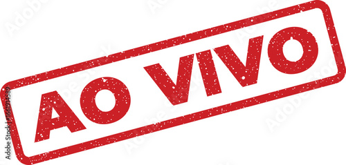 Distressed rectangle rubber stamp with the inscription 'Ao Vivo', ideal for live event promotion