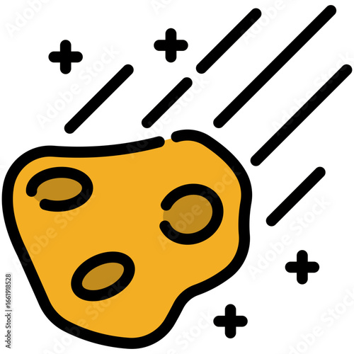 asteroid filled line icon
