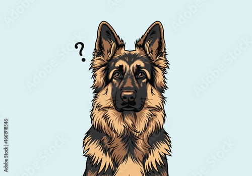 A German Shepherd with a Questioning Expression.