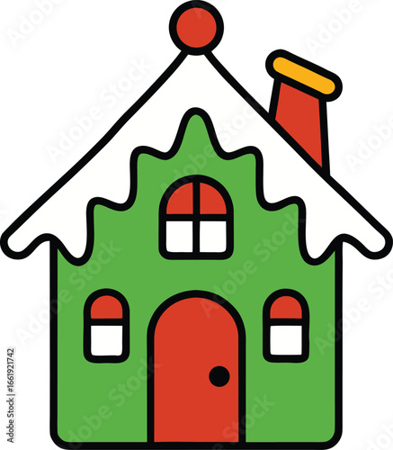 house with red roof and house