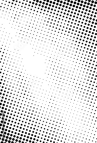 Seamless halftone black dot pattern on white background, perfect for vintage design, retro effects, comic art, or print textures.