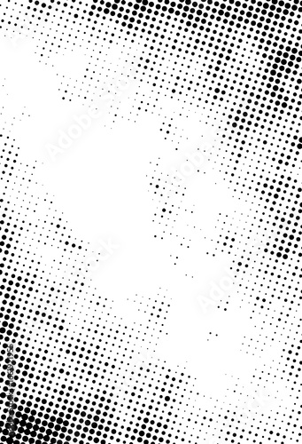 Seamless halftone black dot pattern on white background, perfect for vintage design, retro effects, comic art, or print textures.