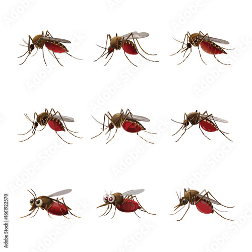 9 icon set mosquito malaria eps