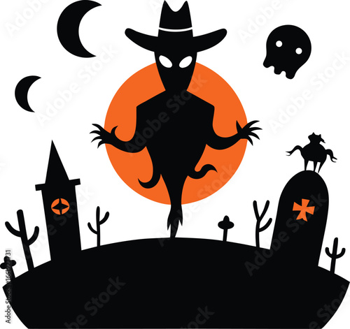 spooky rodeo western Halloween concept