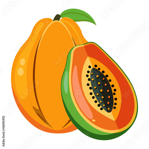 papaya vector art