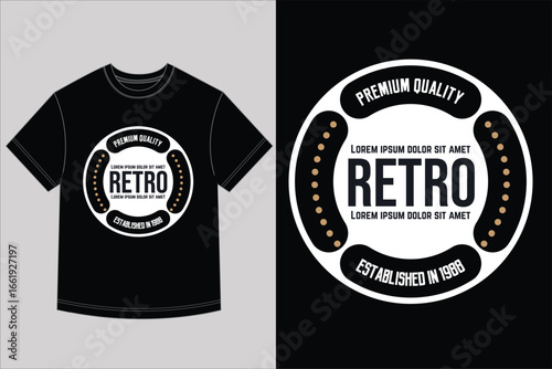 Premium retro text shirt design for quality clothing label branding