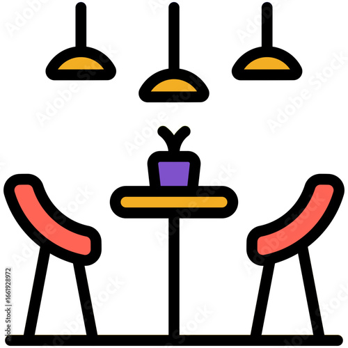 restaurant filled line icon