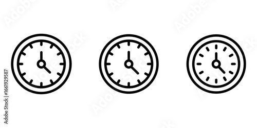 clock outline or line icon design bundle.