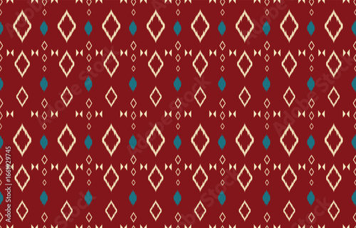 Ethnic abstract ikat art. Aztec ornament print. geometric ethnic pattern seamless  color oriental.  Design for background ,curtain, carpet, wallpaper, clothing, wrapping, Batik, vector illustration.