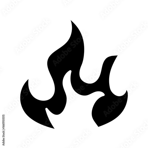 flame solid black style