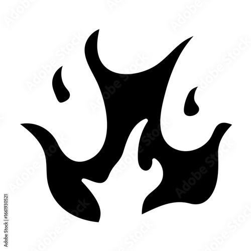 flame solid black style