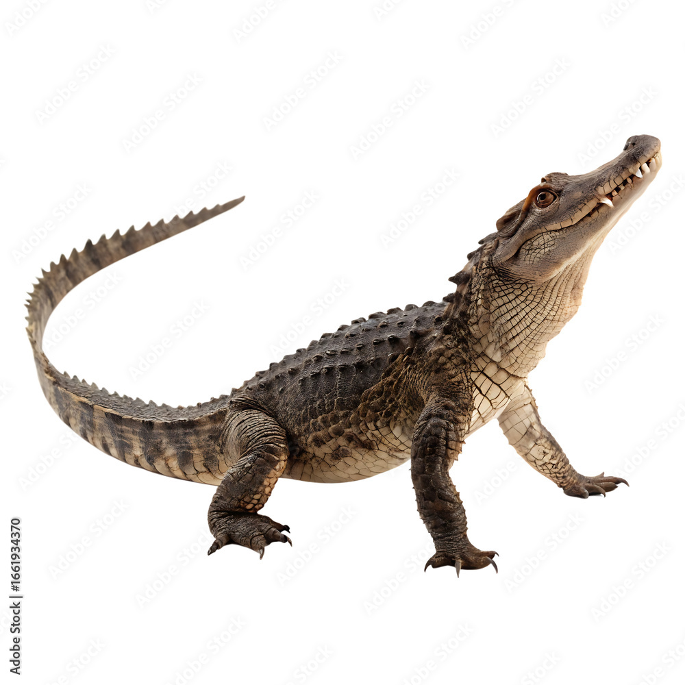 Naklejka premium A Koolasuchus a large prehistoric amphibian from the Cretaceous isolated on a transparent background png