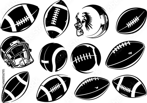 "American Football Icons Set"