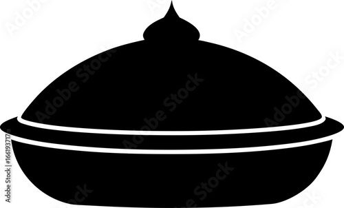 A Dhakna Clay Lid for Pots Minimalist Vector