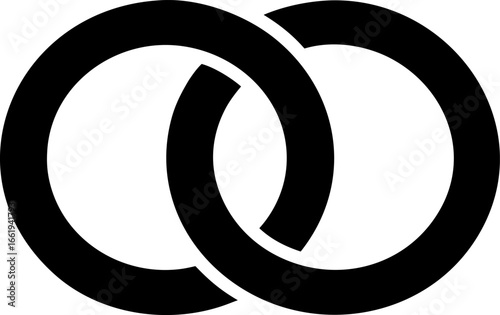 A Pair of Interlocking Wedding Rings Clean Vector