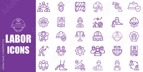 labor icon set 