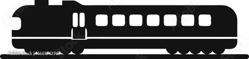 A Train on a Railway Simple Graphic Symbol Clean Silhouette