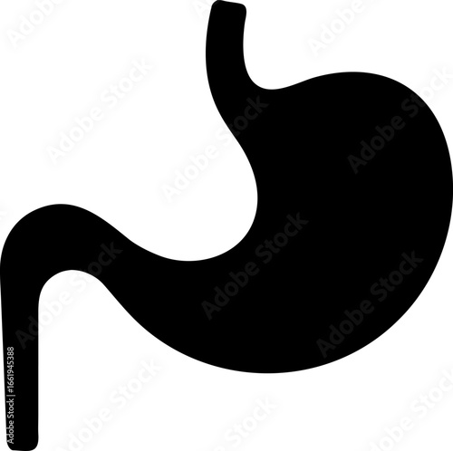 The Human Stomach Minimalist Vector Icon Solid Black