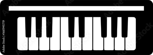 Typing Keyboard Silhouette Vector Illustration Black