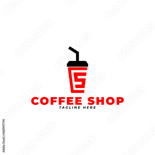 logo cangkir kopi untuk kedai kopi, kafe, atau bisnis apa pun yang terkait dengan kopi. logo kedai kopi bergaya vintage.