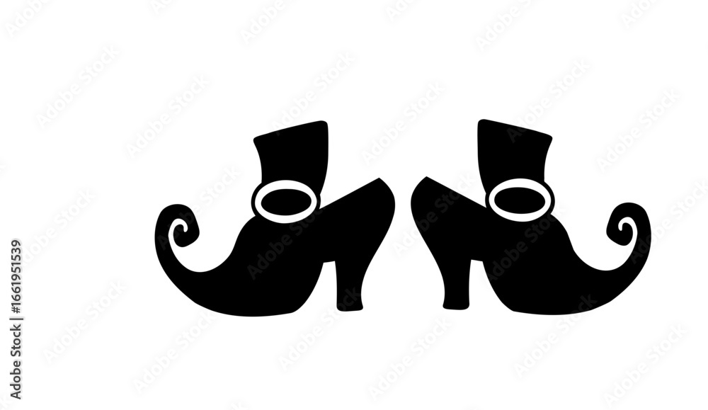 Fototapeta premium Curved witch shoes silhouette