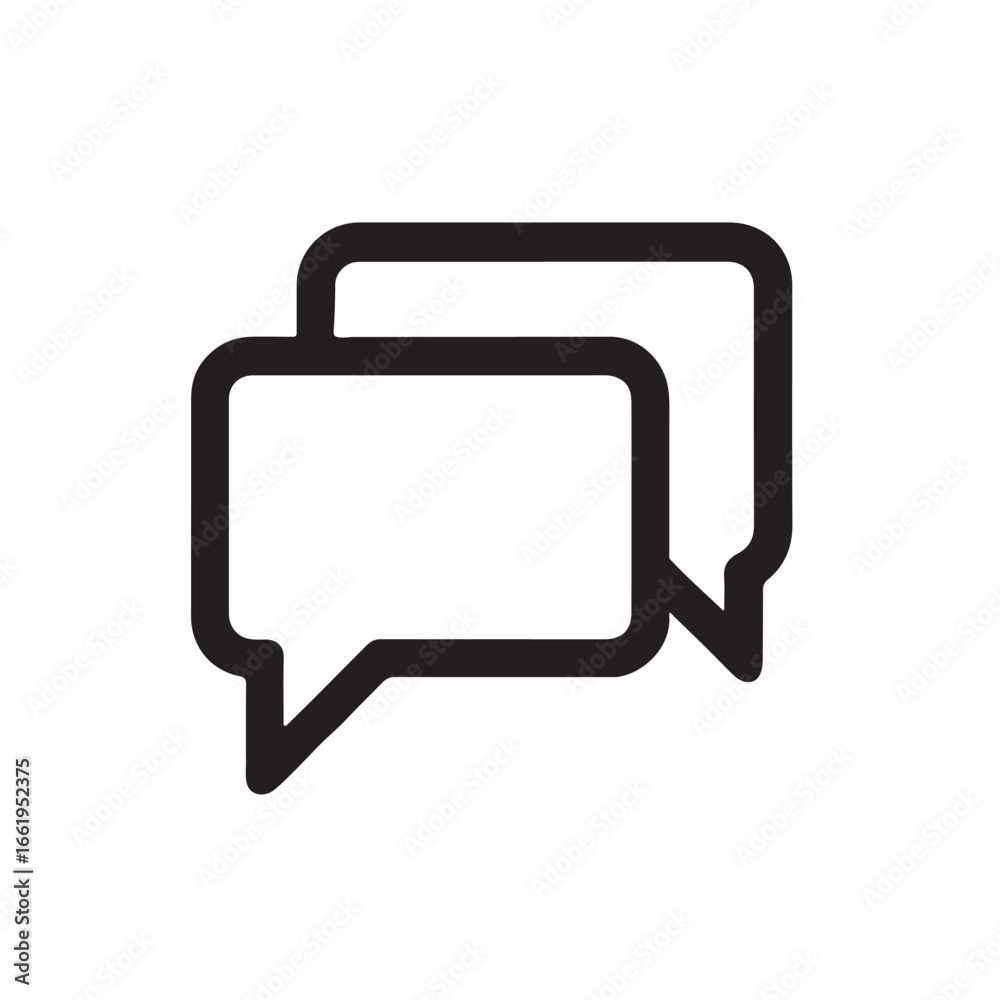 Simple Chat Bubble Outline Icon for Messaging and Comments Simple Chat Bubble Outline Icon for Messaging and Comments