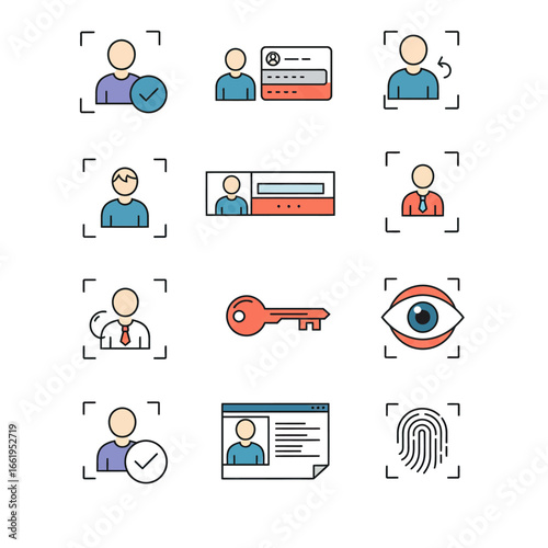 Identity Verification Icons: Security, Access, and Privacy