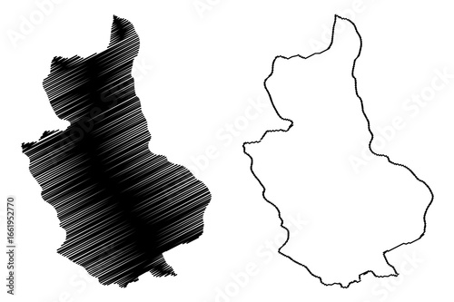 Trongsa District (Districts of Bhutan, Kingdom of Bhutan) map vector illustration, scribble sketch Trongsa map