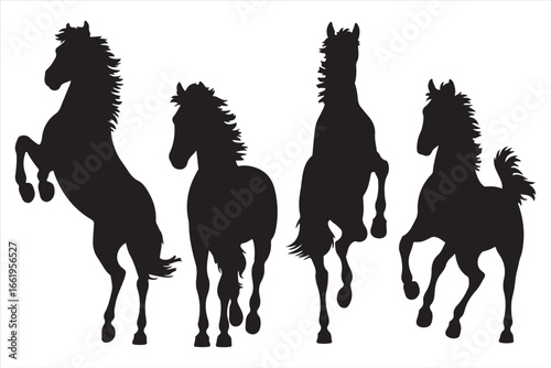 Horse Silhouette Vector – Running Wild Animal Illustration