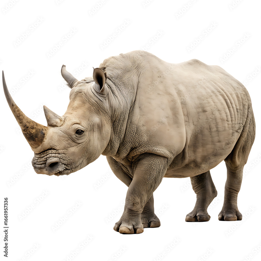 Fototapeta premium The woolly rhinoceros a large extinct rhino isolated on a transparent background png