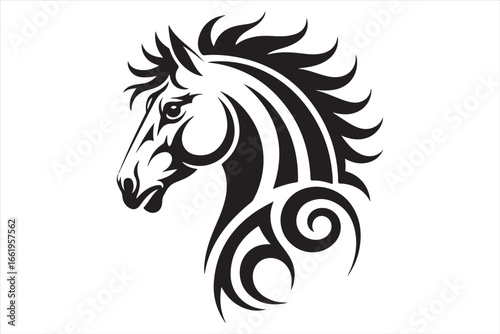 Horse Silhouette Vector – Running Wild Animal Illustration