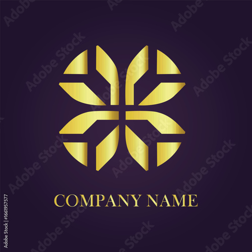 Monogram logo with golden concept