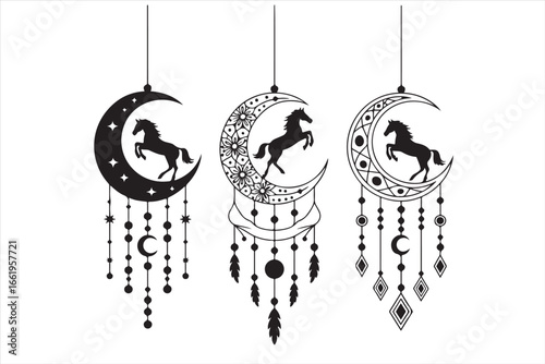 Horse Silhouette Vector – Running Wild Animal Illustration