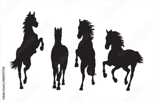 Horse Silhouette Vector – Running Wild Animal Illustration