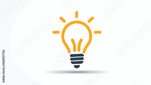Creative lightbulb symbol and innovation icon for brilliant idea. graphic solution showing inspiration, energy, and spark of genius on transparency background