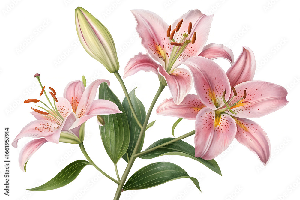 Fototapeta premium Pink Lily Flowers
