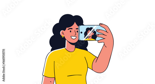 Stylish woman capturing a selfie with her mobile device, showcasing connection and self-expression through modern digital communication techniques