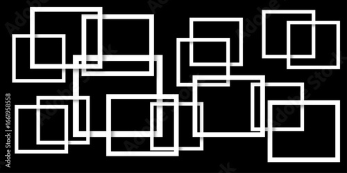 Abstract white lines on black background. luxury white geometric random lines with pattern. Modern white transparent material in triangle and squares shapes. abstract background vector illustration.