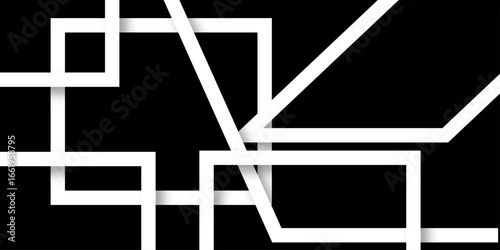 Abstract white lines on black background. luxury white geometric random lines with pattern. Modern white transparent material in triangle and squares shapes. abstract background vector illustration.