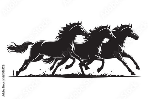 Horse Silhouette Vector – Running Wild Animal Illustration