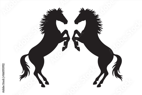 Horse Silhouette Vector – Running Wild Animal Illustration