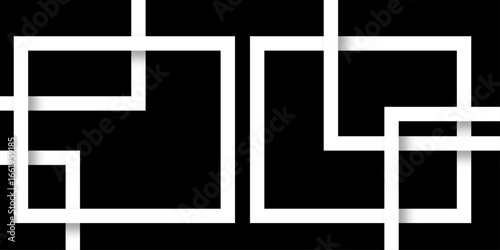 Abstract white lines on black background. luxury white geometric random lines with pattern. Modern white transparent material in triangle and squares shapes. abstract background vector illustration.
