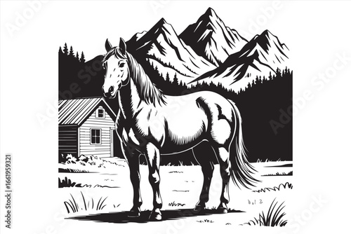 Horse Silhouette Vector – Running Wild Animal Illustration